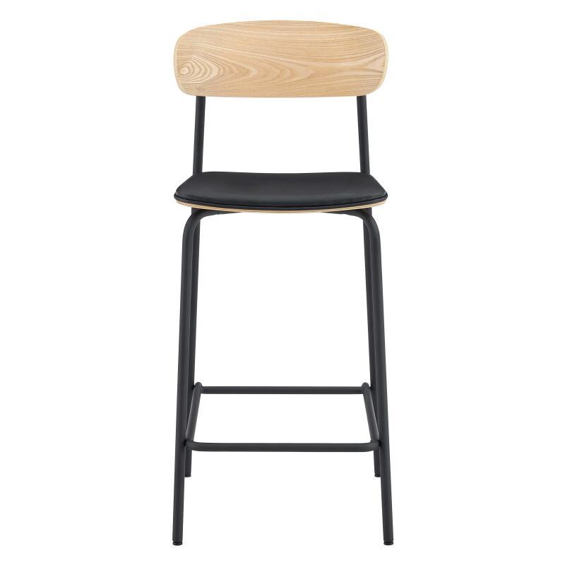 Sedie alte similpelle in legno e metallo - Set di 2 (4/7)