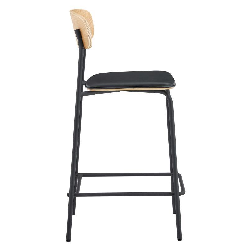 Sedie alte similpelle in legno e metallo - Set di 2 (5/7)