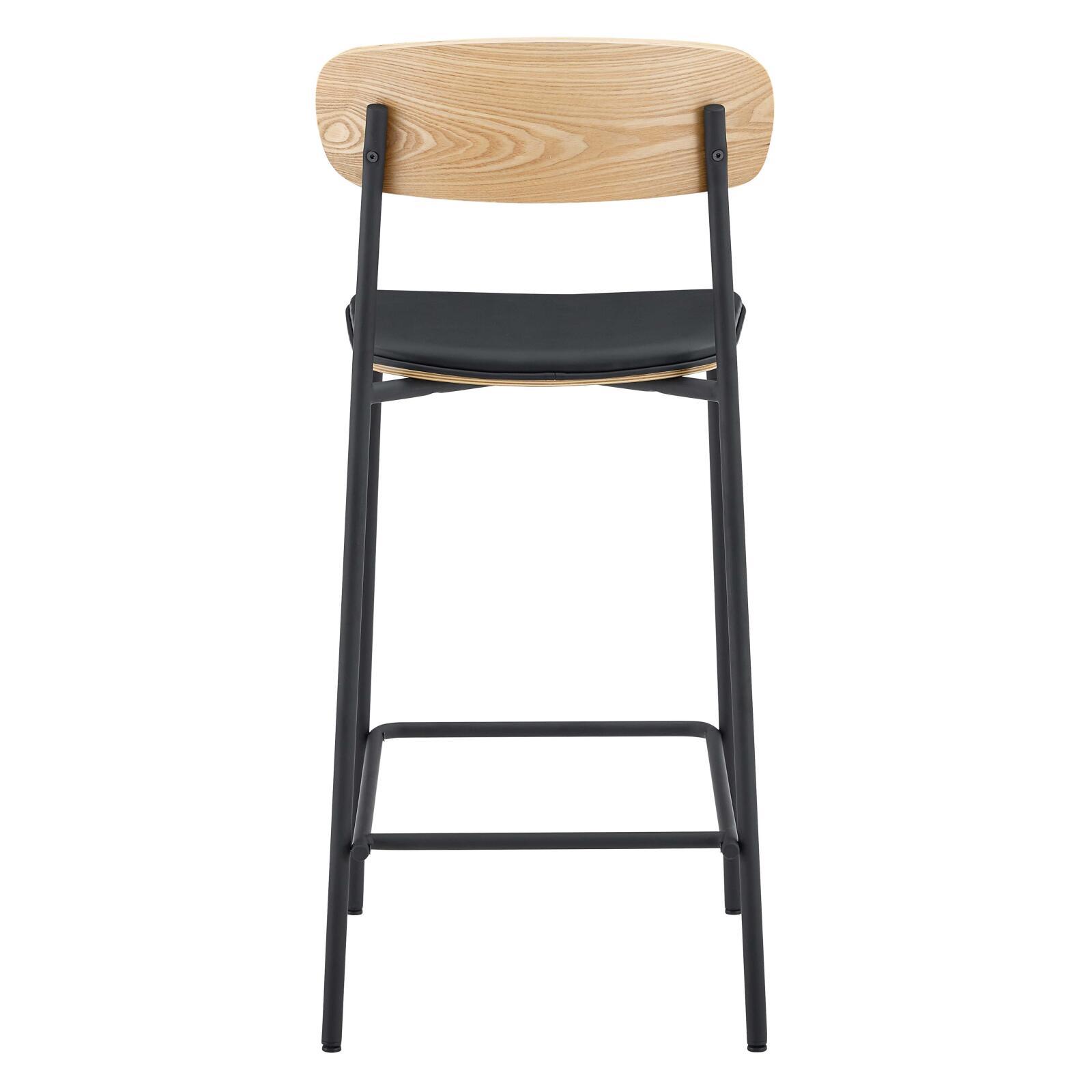 Sedie alte similpelle in legno e metallo - Set di 2