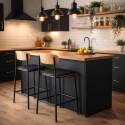 Sedie alte similpelle in legno e metallo - Set di 2 - Lifestyle