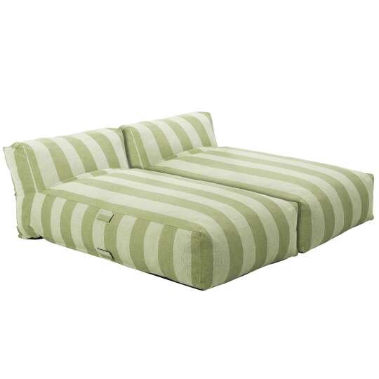 Divano modulare da esterno con 2 posti con 2 chaise longue a righe
