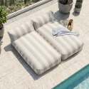 Divano modulare da esterno con 2 posti con 2 chaise longue a righe