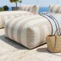 Divano modulare da esterno con 2 posti con 2 chaise longue a righe