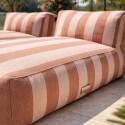 Divano modulare da esterno con 2 posti con 2 chaise longue a righe