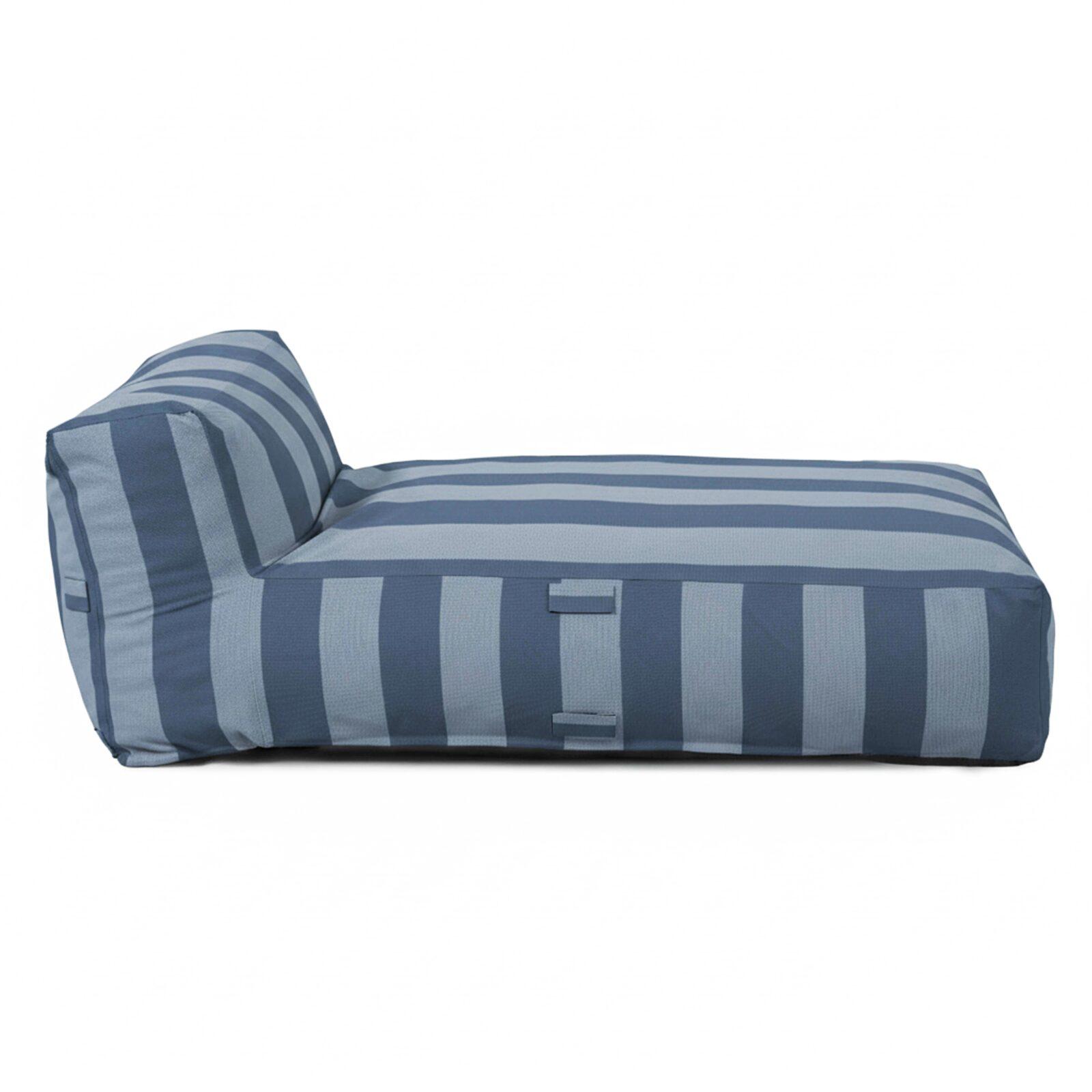 Divano modulare da esterno con 2 posti con 2 chaise longue a righe