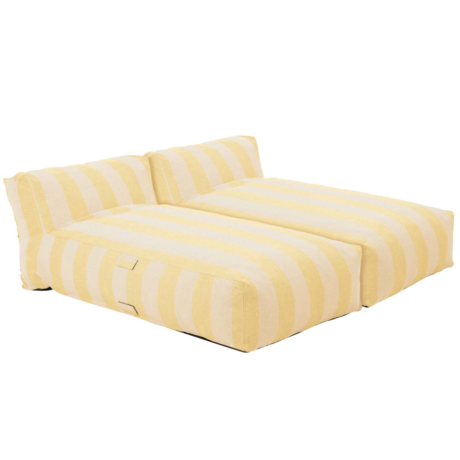 Divano modulare da esterno con 2 posti con 2 chaise longue a righe