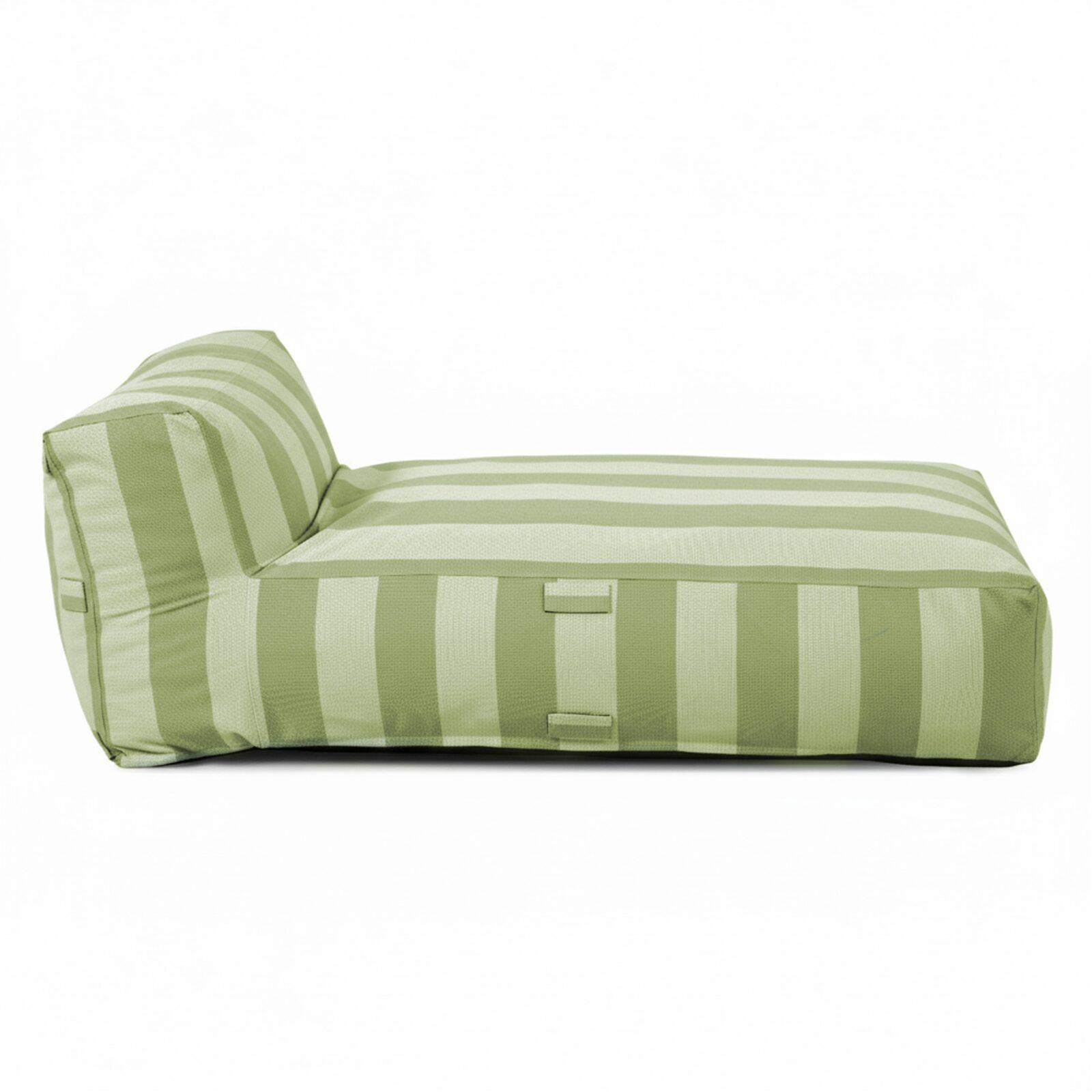 Divano modulare da esterno con 2 posti con 2 chaise longue a righe