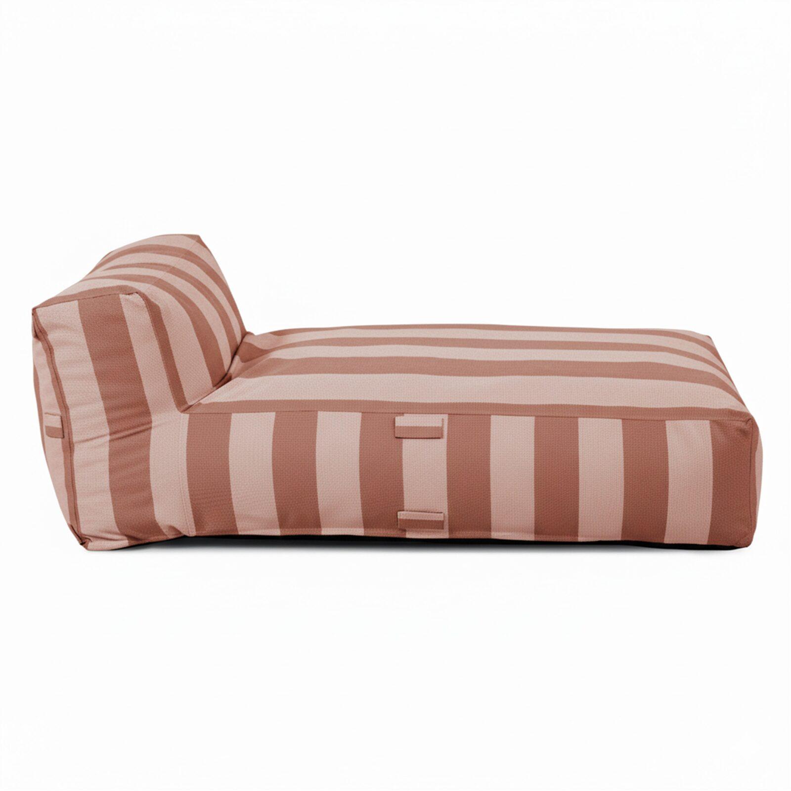 Divano modulare da esterno con 2 posti con 2 chaise longue a righe