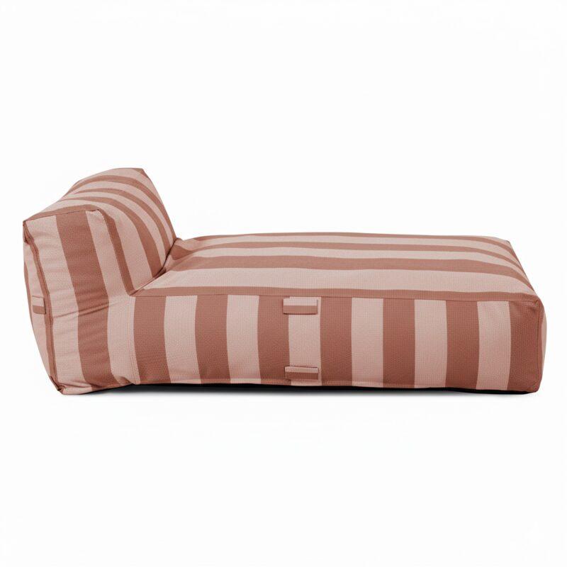 Divano modulare da esterno con 2 posti con 2 chaise longue a righe (5/6)