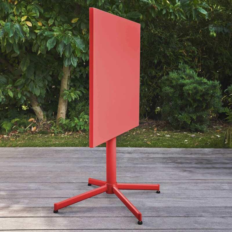 Tavolo da giardino quadrato con piano ribaltabile 70 x 70 x 72 cm