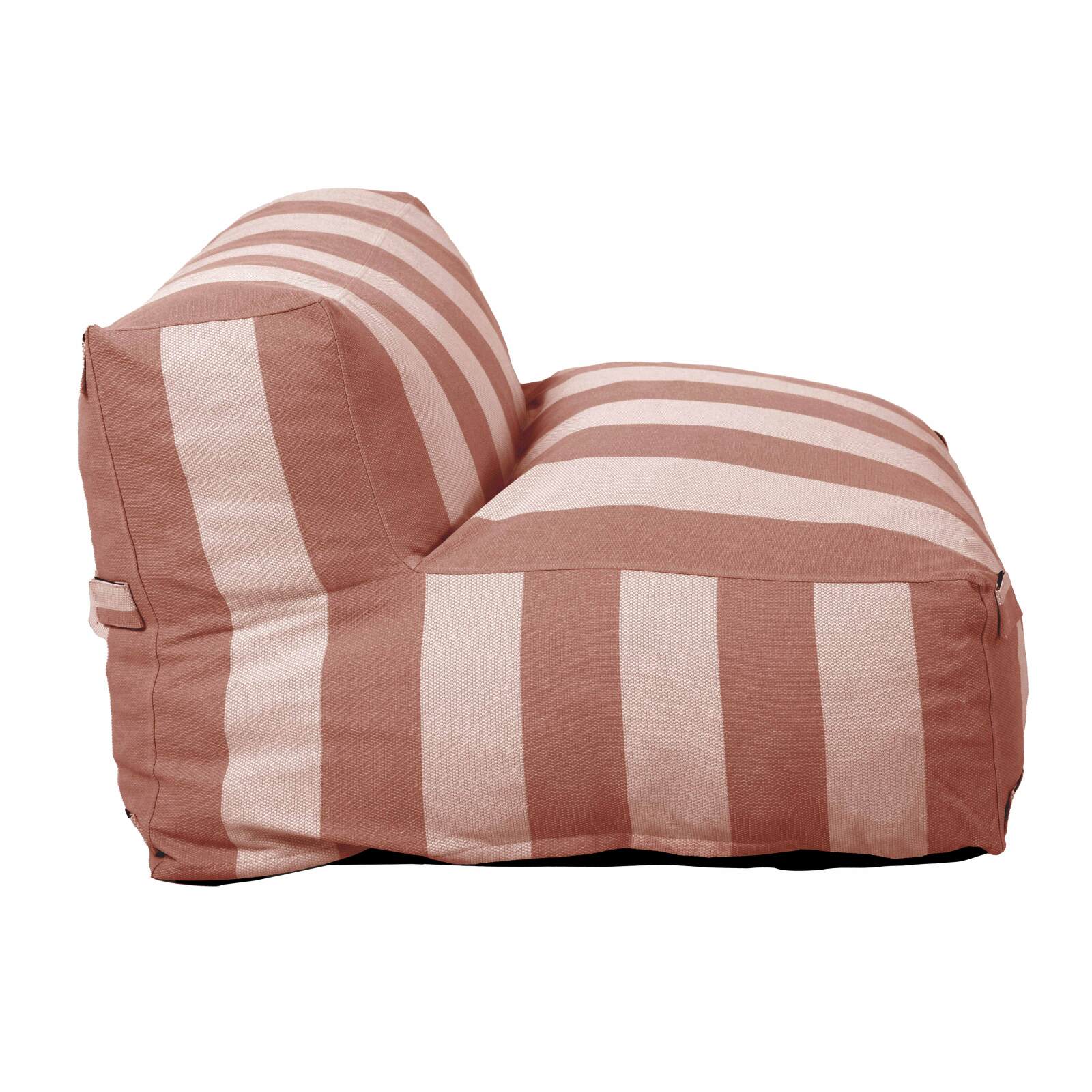 Divano modulare da esterno 2 posti con 2 poltrone a righe