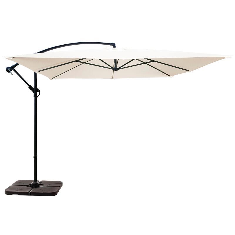 Ombrellone a braccio 3x3 m quadrato  e 4 lastre di zavorra riempibili