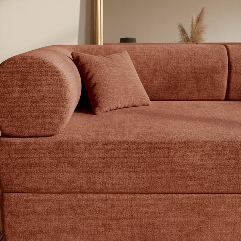 Divano letto 2 posti in tessuto con cuscini modulari (3/7)