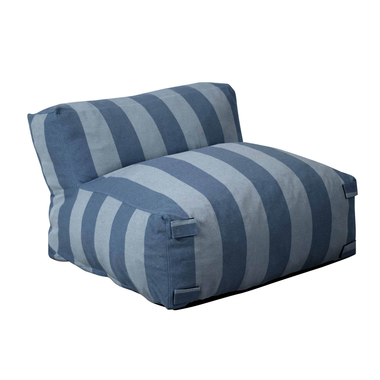 Divano modulare da esterno a righe 4 posti con 3 poltrone e 1 pouf
