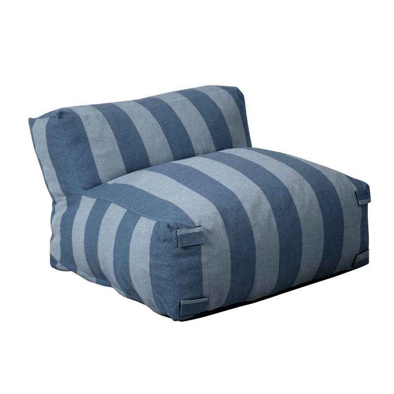 Divano modulare da esterno a righe 4 posti con 3 poltrone e 1 pouf (4/6)