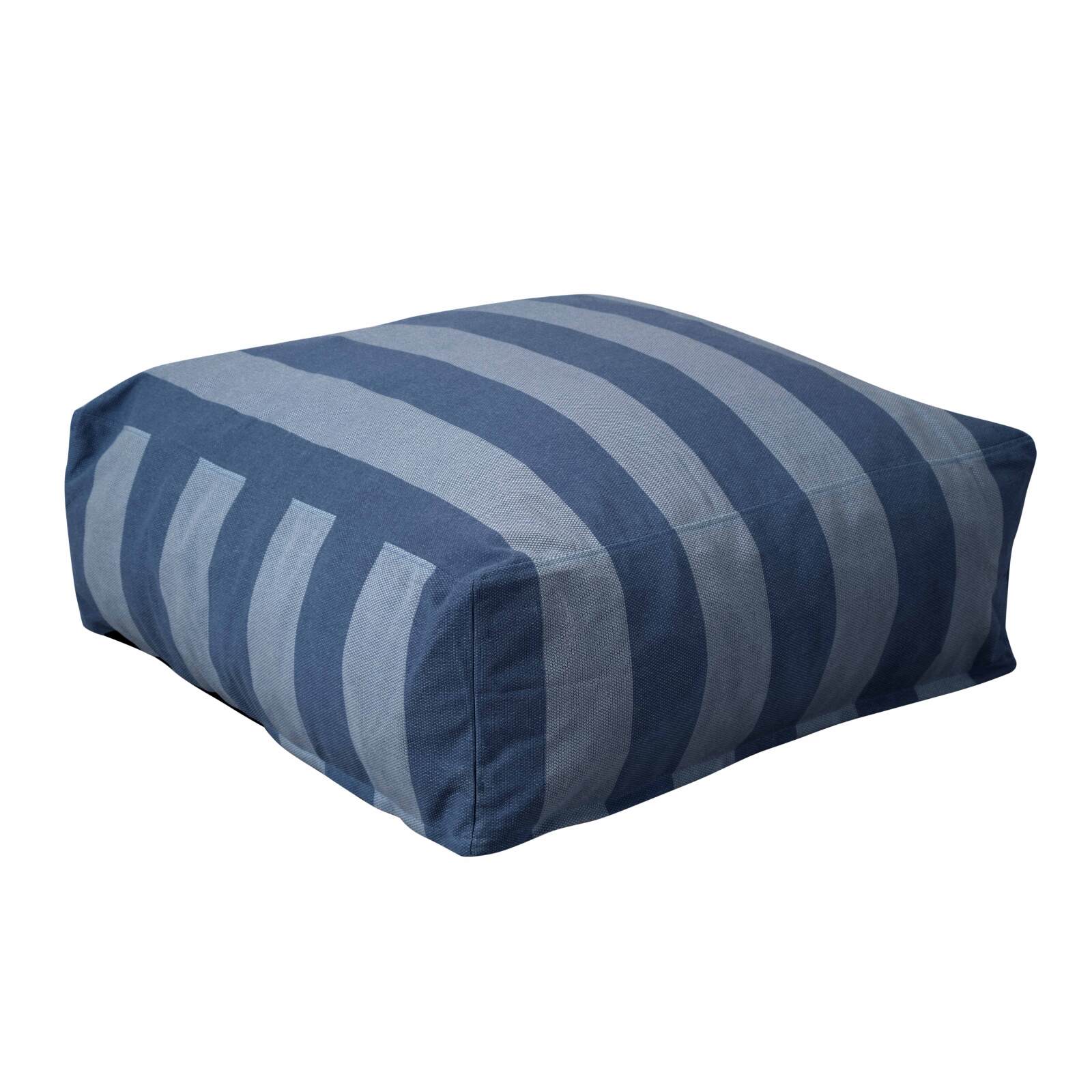 Divano modulare da esterno a righe 4 posti con 3 poltrone e 1 pouf