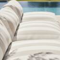 Divano modulare da esterno a righe 4 posti con 3 poltrone e 1 pouf