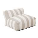 Divano modulare da esterno a righe 4 posti con 3 poltrone e 1 pouf