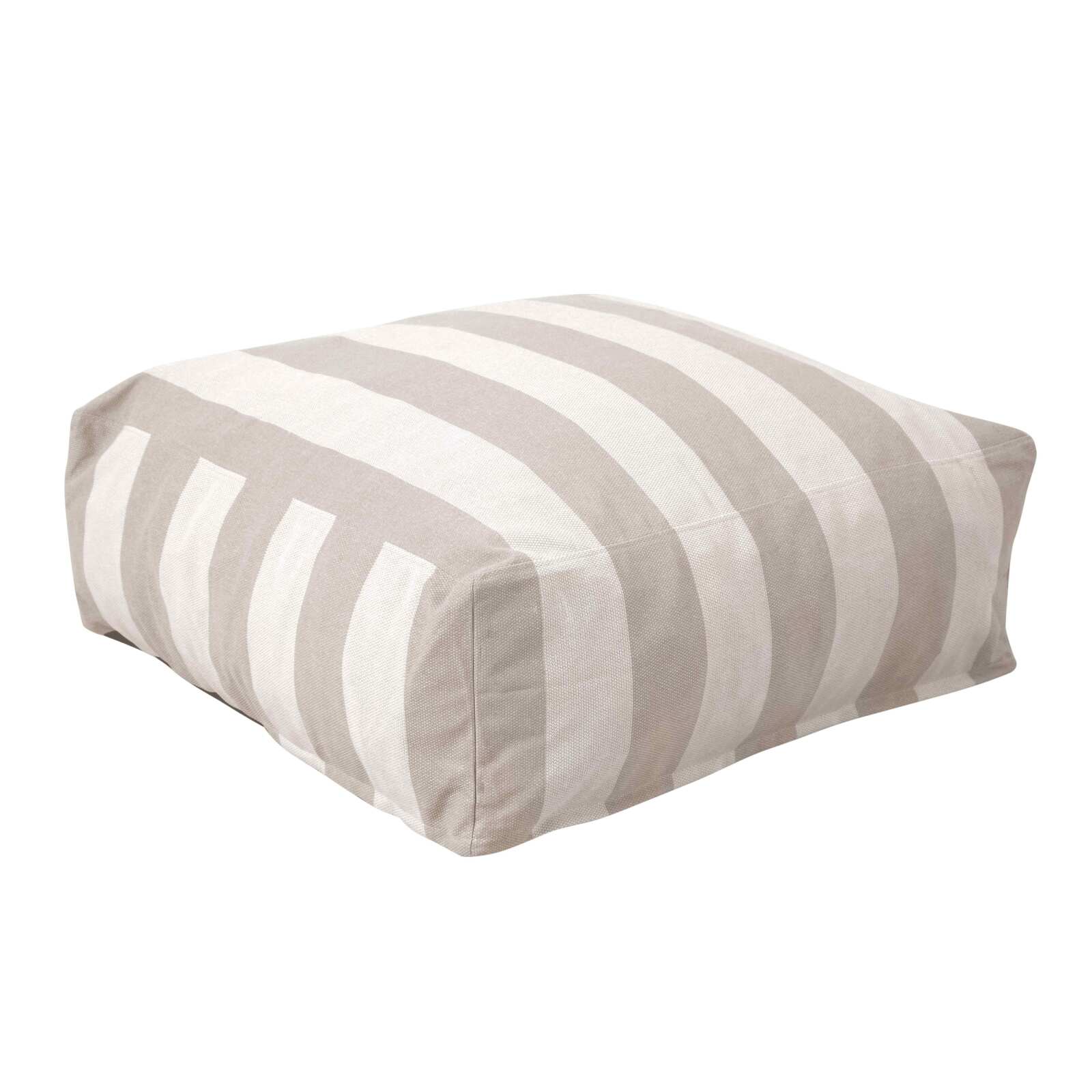 Divano modulare da esterno a righe 4 posti con 3 poltrone e 1 pouf