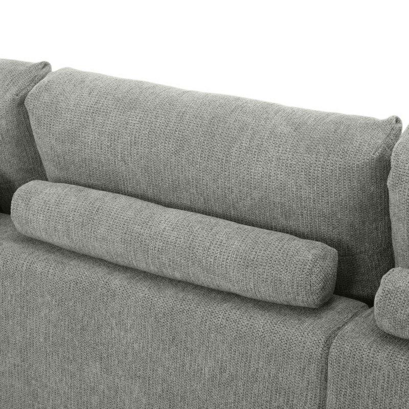 Divano angolare 3 posti in tessutocon chaise longue destra e cuscini (7/9)