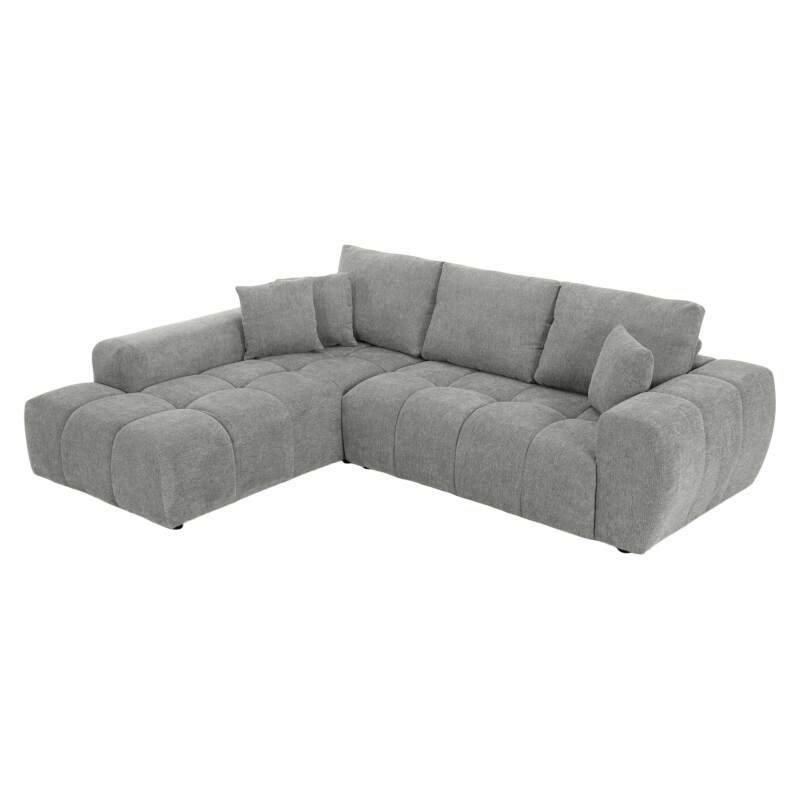 Divano angolare 3 posti in tessuto con chaise longue sinistra e cuscini (8/9)