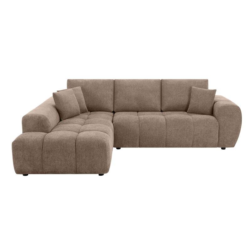 Divano angolare 3 posti in tessuto con chaise longue sinistra e cuscini (4/8)