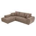 Divano angolare 3 posti in tessuto con chaise longue sinistra e cuscini
