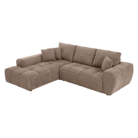 Divano angolare 3 posti in tessutocon chaise longue sinistra e cuscini | Oviala