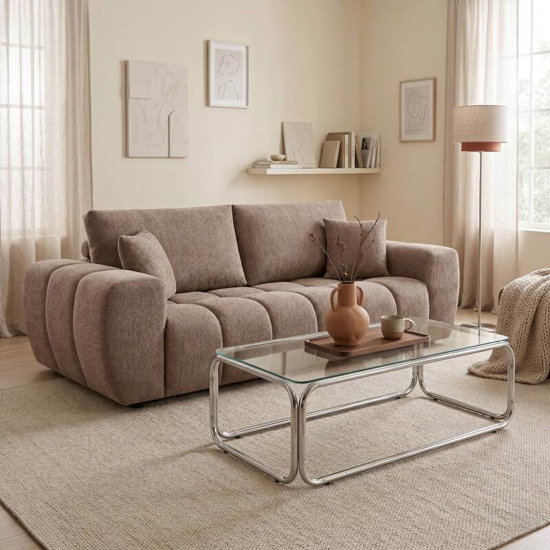 Divano 3 posti in tessutocon cuscino