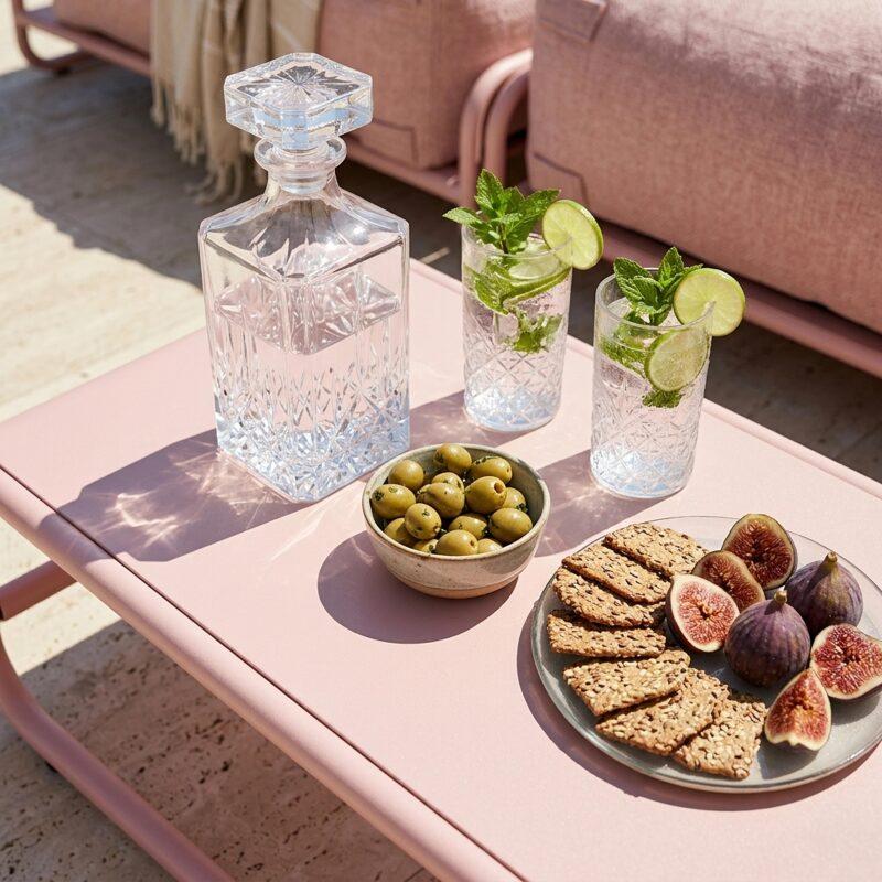 Tavolino piccolo da esterno rettangolare in metallo 85x40x30 cm (3/7)