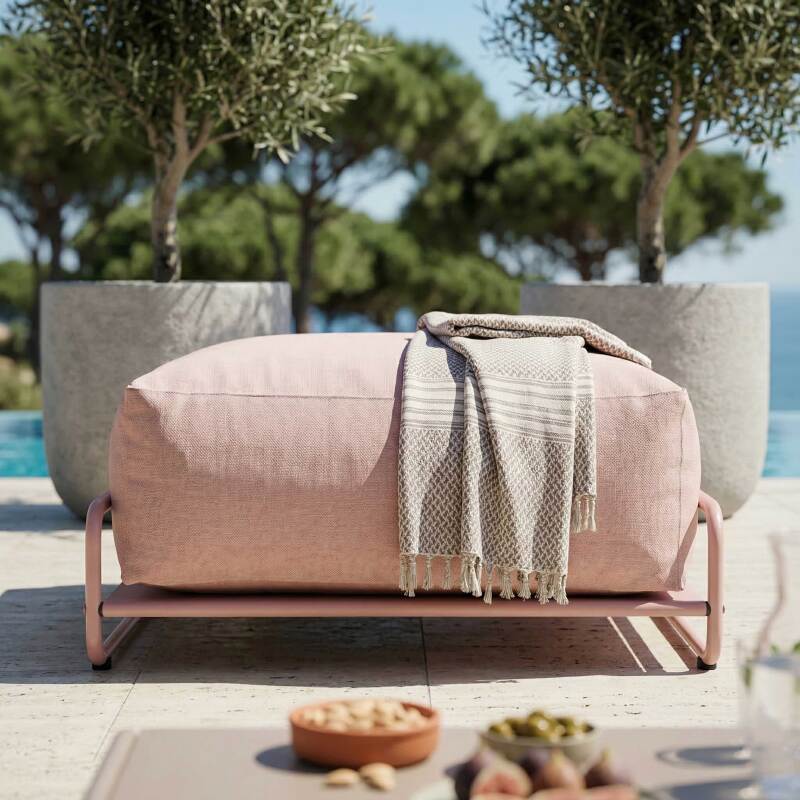 Pouf per divano modulare da esterno con struttura (3/6)