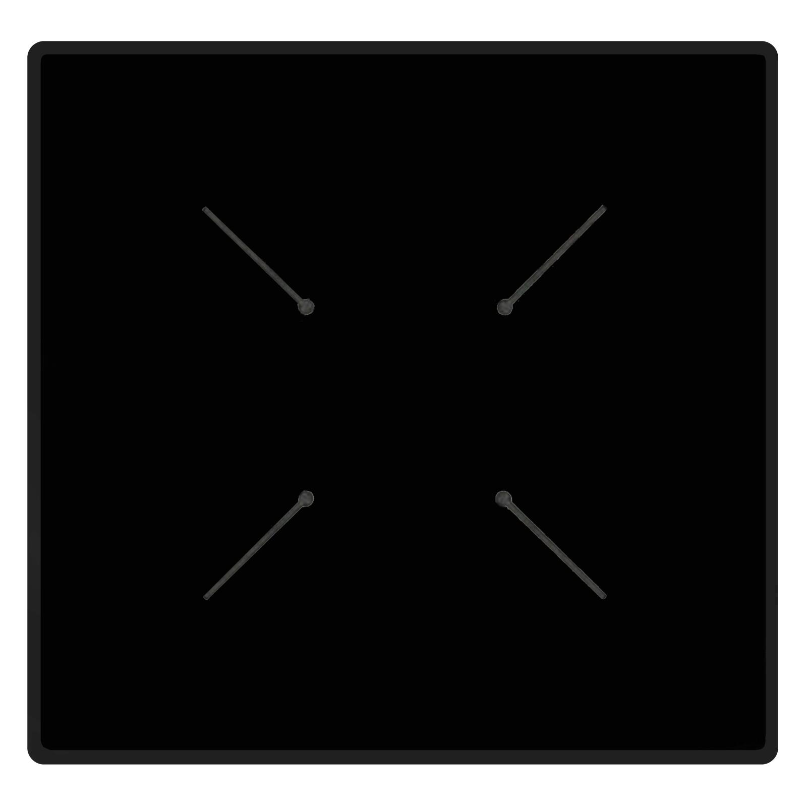 Tavolo da giardino quadrato reclinabile in alluminio nero e HPL per 4 persone 70x70 cm