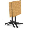 Tavolo da giardino quadrato reclinabile in alluminio nero e HPL per 4 persone 70x70 cm
