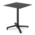 Tavolo da giardino quadrato reclinabile in alluminio nero e HPL per 4 persone 70x70 cm