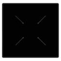 Tavolo da giardino quadrato reclinabile in alluminio nero e HPL per 4 persone 70x70 cm