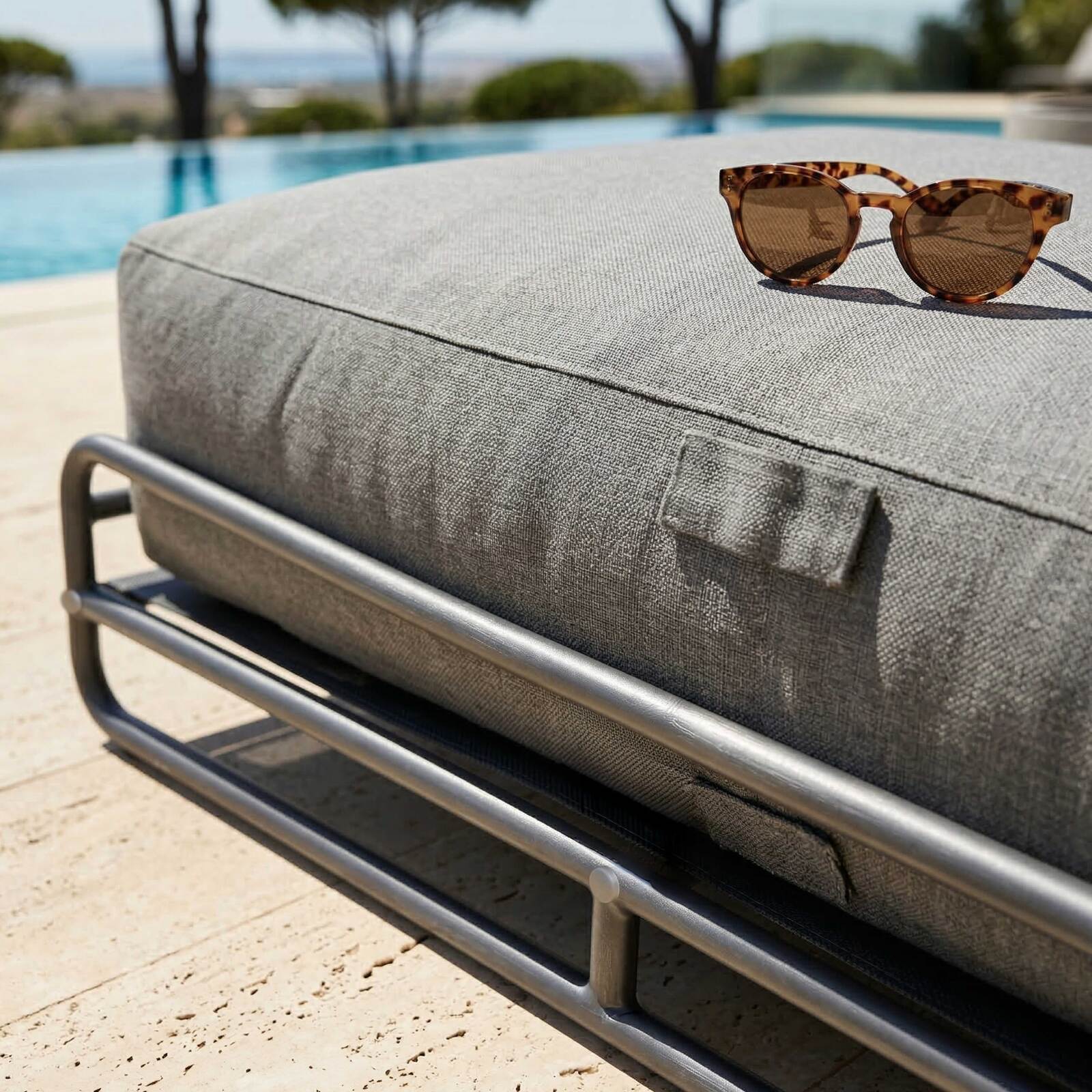 Chaise longue per divano modulare da esterno con struttura