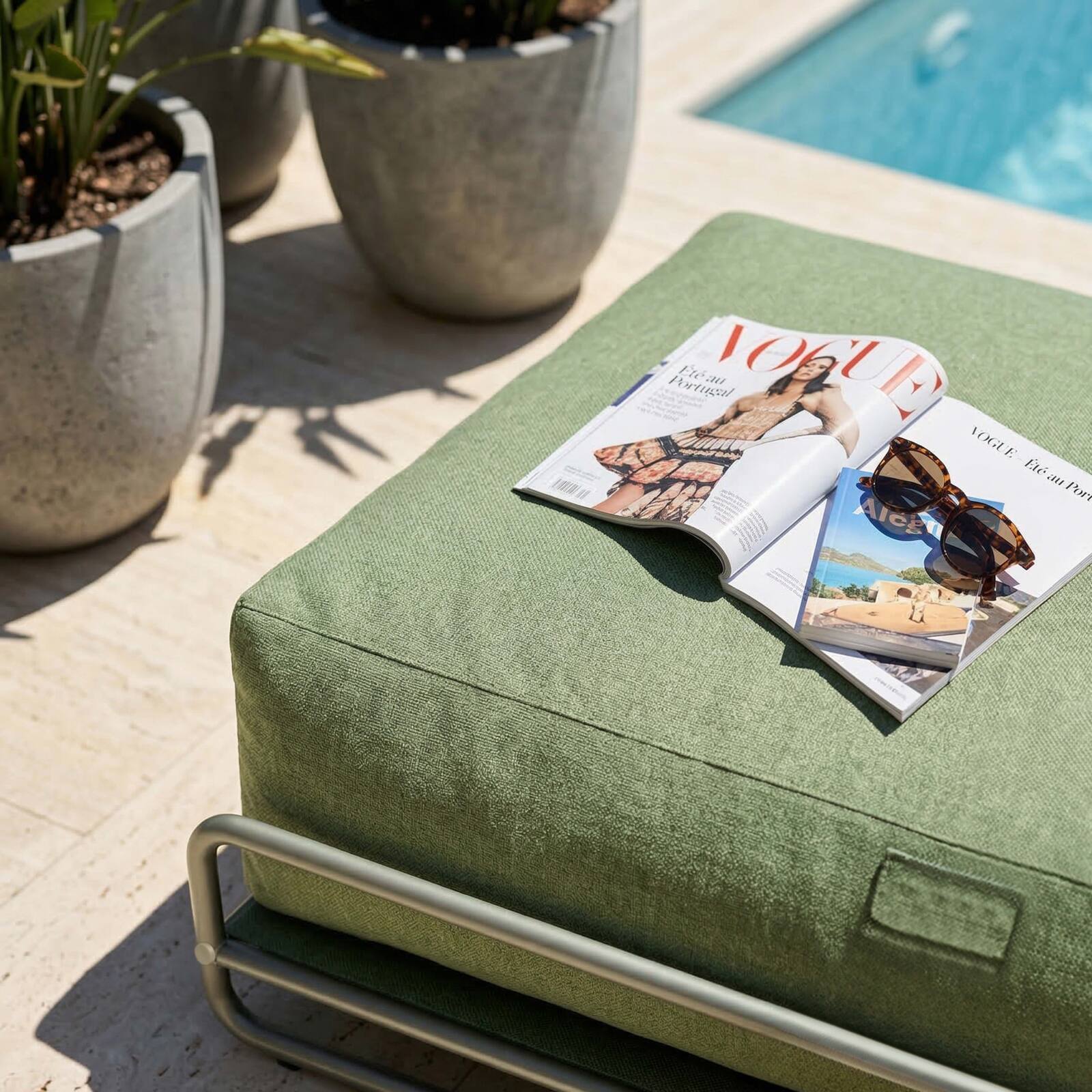 Chaise longue per divano modulare da esterno con struttura