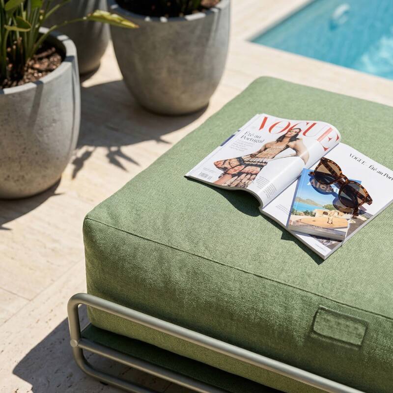 Chaise longue per divano modulare da esterno con struttura (3/6)