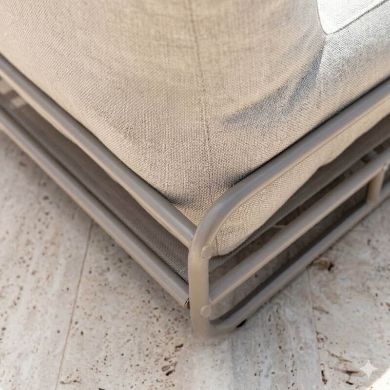 Chaise longue per divano modulare da esterno con struttura (3/6)