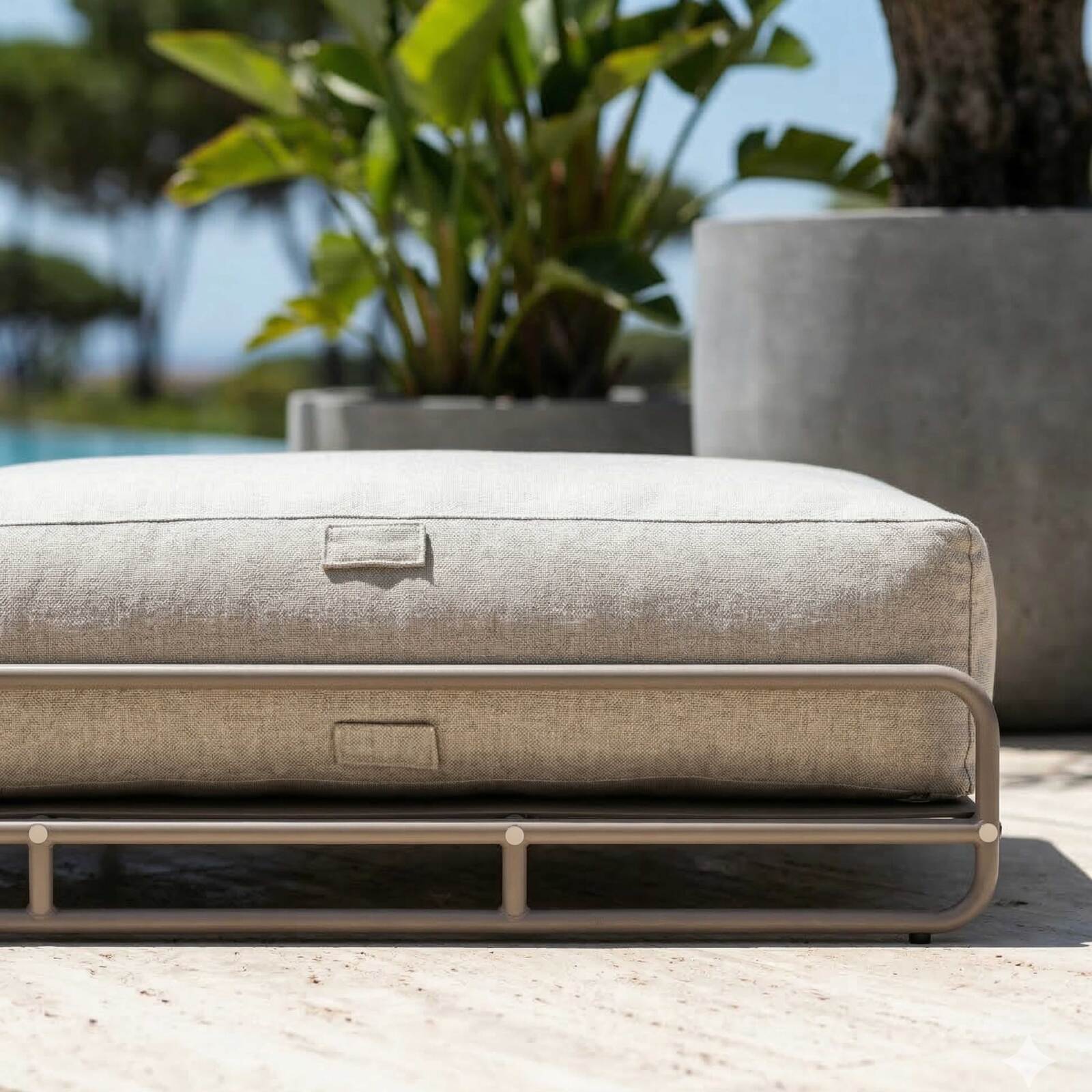 Chaise longue per divano modulare da esterno con struttura