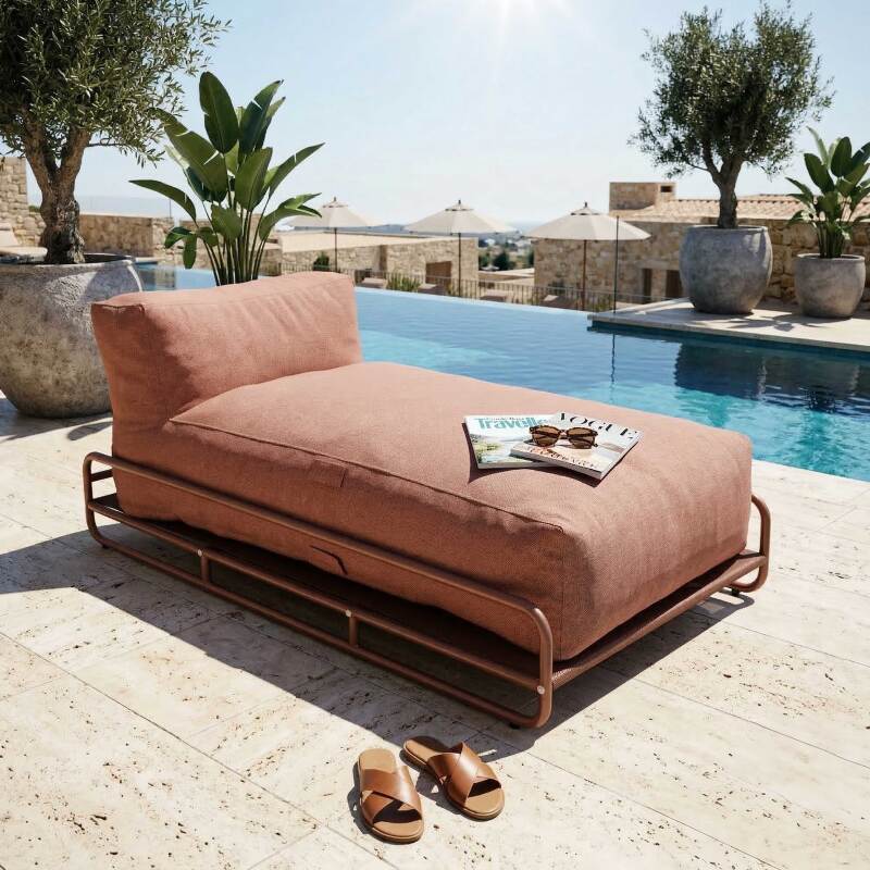 Chaise longue per divano modulare da esterno con struttura