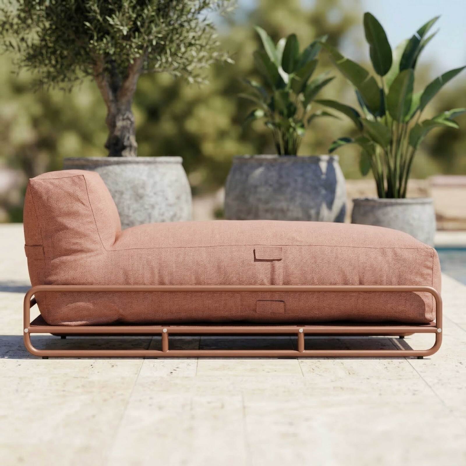 Chaise longue per divano modulare da esterno con struttura
