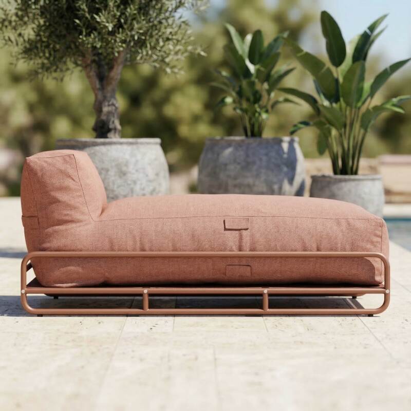 Chaise longue per divano modulare da esterno con struttura (2/6)