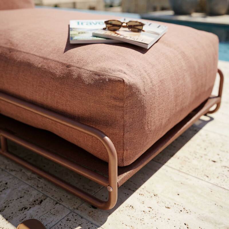 Chaise longue per divano modulare da esterno con struttura (3/6)
