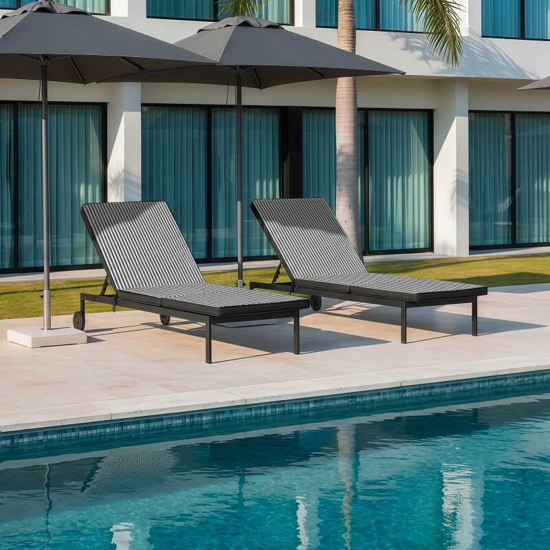 Cuscino da esterno per sdraio 186 x 53 cm - Set da 2