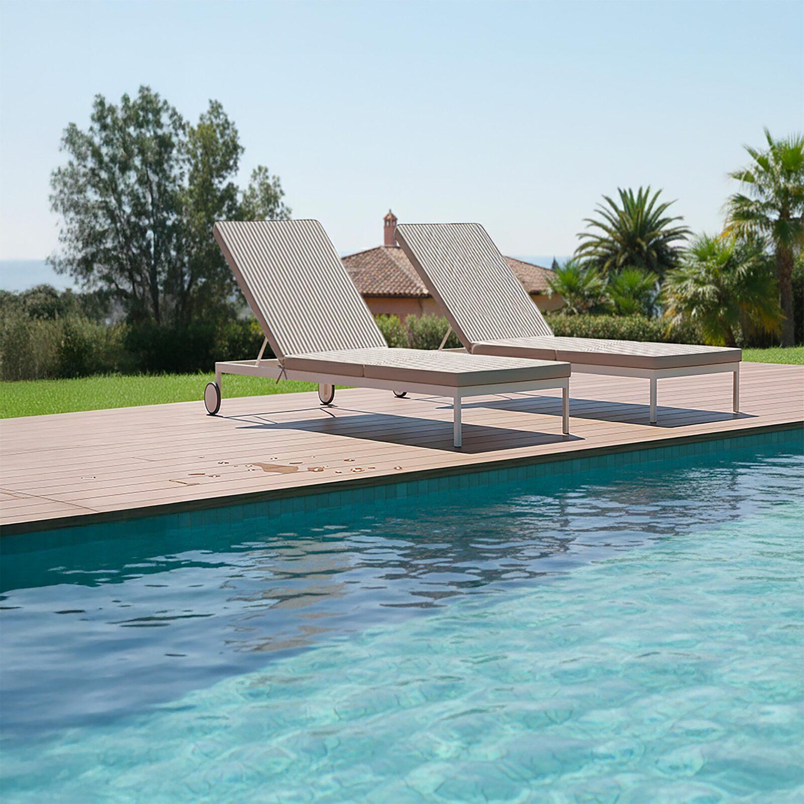 Cuscino da esterno per sdraio 186 x 53 cm - Set da 2