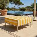 Pouf a righe per divano modulare da esterno
