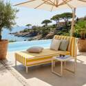 Chaise longue a righe per divano modulare da esterno