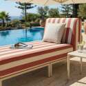Chaise longue a righe per divano modulare da esterno