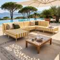 Chaise longue a righe per divano modulare da esterno